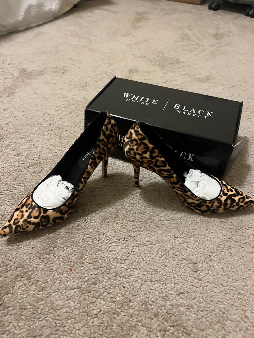 White House Black Market Leopard-Print Pointed Toe Stiletto Pumps